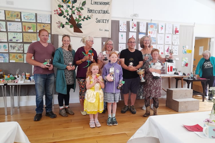 The cup winners at the Linkinhorne 114th Horticultural Show held in the Parish Hall at Upton Cross