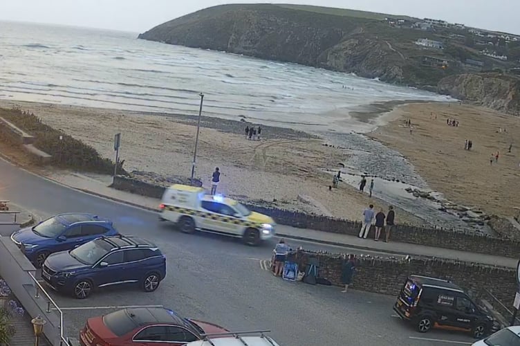 The scene at Mawgan Porth (Picture: HM Coastguards Padstow)