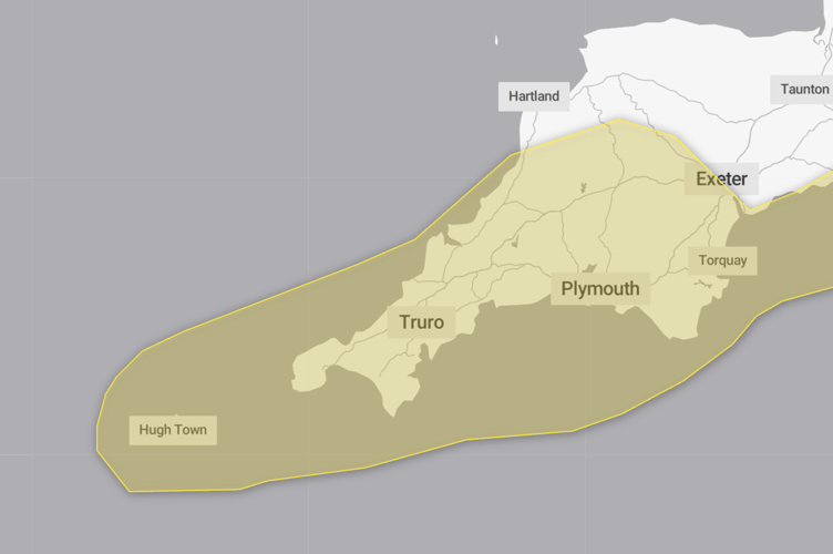 Cornwall Weather Warning