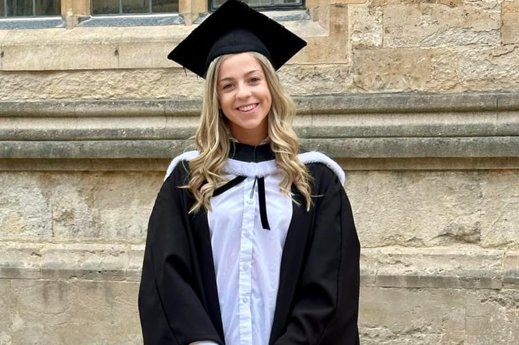 Georgia Stevens upon graduating from university. (Picture: Callywith College)