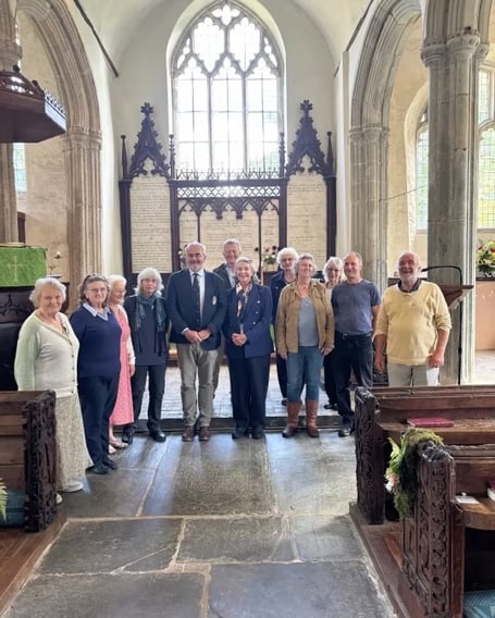 Lunch at St Swithin’s Church, Launcells, with members of the parochial church council and parish council (Picture: Bude-Stratton Town Council)