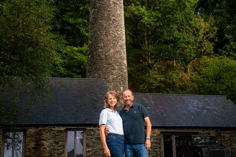 Jon Tully, 62 and Jenny Tully, 55, in front of Okel Tor Mine, after the conversion. (Picture: William Dax/SWNS)