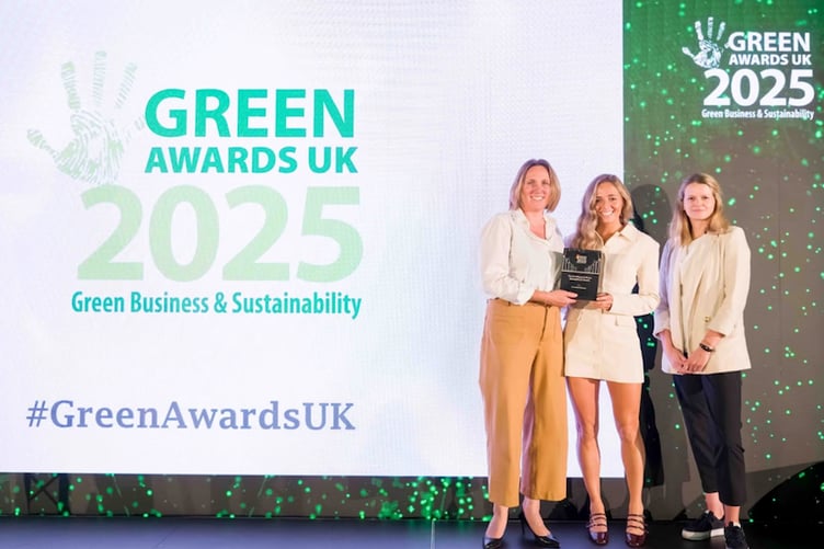 St Austell Brewery receives a trophy at the Green Awards UK.