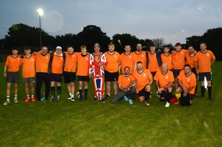 Cllr Jon Hutchings, the mayor of Holsworthy with his 'mayor's select team'. (Picture: Rodney Parrish)