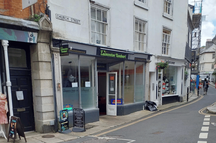 The cash machine would replace one of the glass panels outside of Launceston Tandoori (Picture: Cornwall Council)