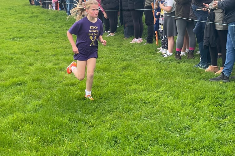Mille O'Brien from Bishop Cornish storming to victory in the Year 3/4 Girls race