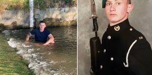 Residents brave cold waters in tribute to Royal Marine