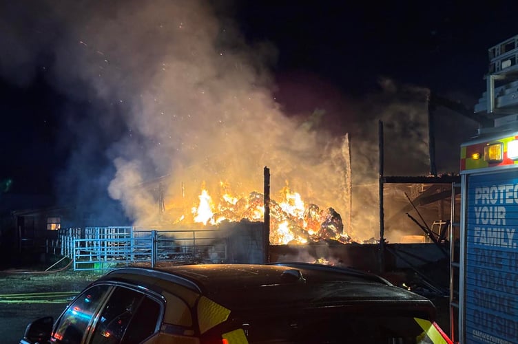 A scene of the fire at St Teath (Picture: Cornwall Fire and Rescue Service)