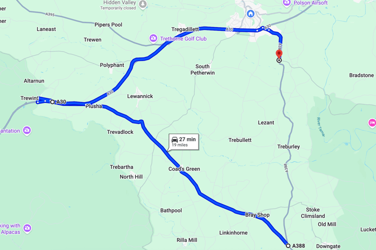 Launceston Diversion Route