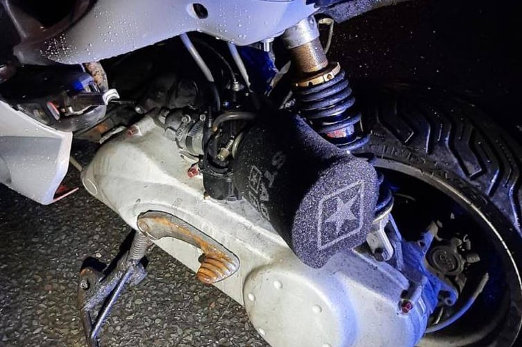 The rear of one of the offending mopeds (Picture: Devon and Cornwall Police)