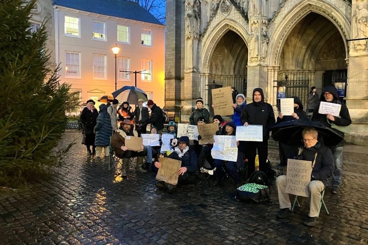 The remaining protesters defied arrests by staying into the night (Picture: Defend Our Juries Cornwall)