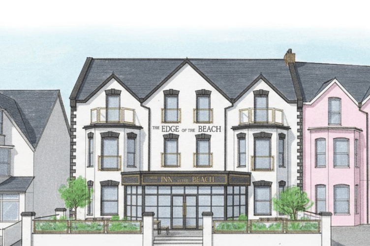 An artists impression of what the proposed improvements to the Edgecumbe hotel in Bude would look like (Picture: Savills/Cornwall Council)