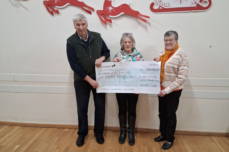 The recent North Cornwall Whist Holiday raised an excellent sum for the Cornish Hospice and a cheque has been sent and a letter of thanks received for £700