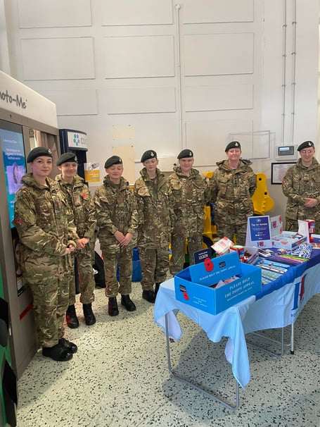 Army cadets helping with a Bodmin RBL collection at Morrisons supermarket (Picture: Derek Coad)