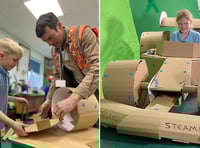 Cornwall students build life-sized F1 car from cardboard