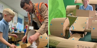 Cornwall students build life-sized F1 car from cardboard