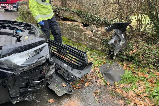 Fire crews respond to black ice crash near Holsworthy