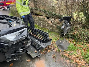 Fire crews respond to black ice crash near Holsworthy
