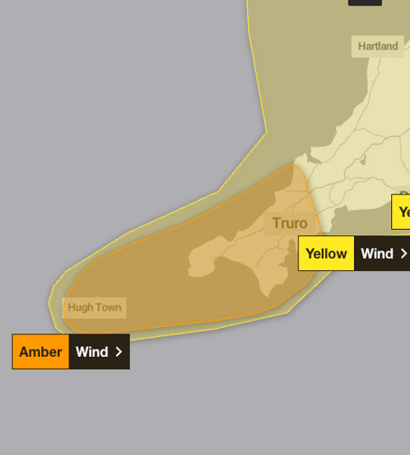 The Met Office has issued an Amber weather warning