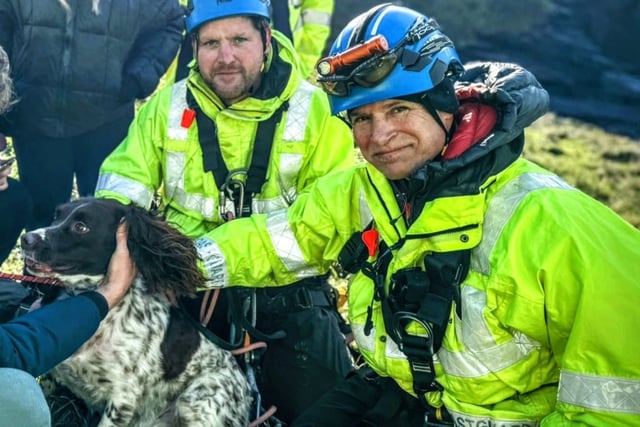 Coastguard heroes rescue dog stranded on 100-foot cliff