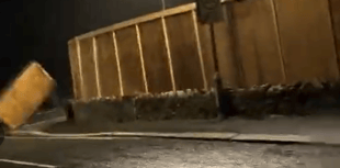 Man has narrow escape from flying debris during Storm Goretti