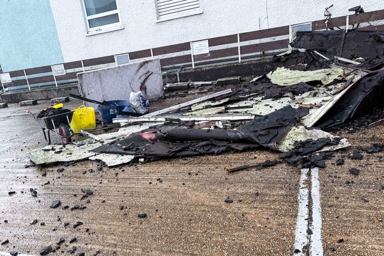 The debris has been cleared up in the car park at Park House in St Austell following Storm Goretti. (Picture: Paul Williams)