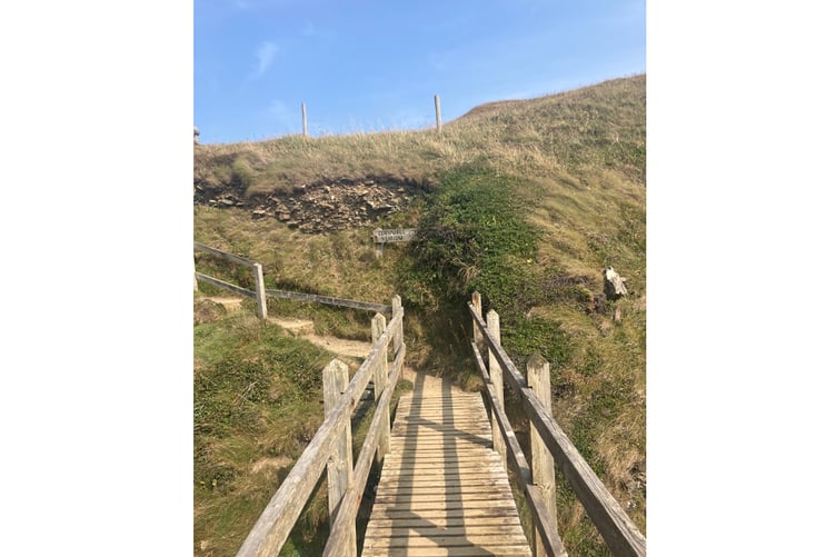 A wooden footbridge links Cornwall and Devon at Marsland Mouth. (Picture: Andrew Townsend)