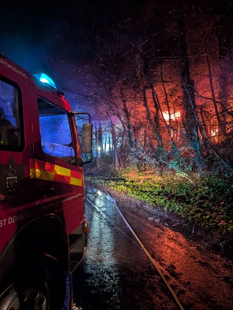 Picture from the scene of the fire in Lanivet (Picture: St Dennis Community Fire Station)