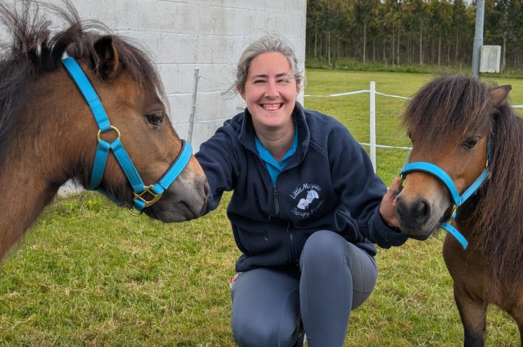 Amy Smith from Little Margate Equestrian Therapy Ponies with two of the ponies (Picture: Aaron Greenaway)