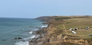 Amazing soaring cliffs with twisted rock formations