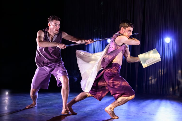 Production photos of âWe Calibanâ by Shobana Jeyasingh Dance at Dance East. Â© 2025 Foteini Christofilopoulou.