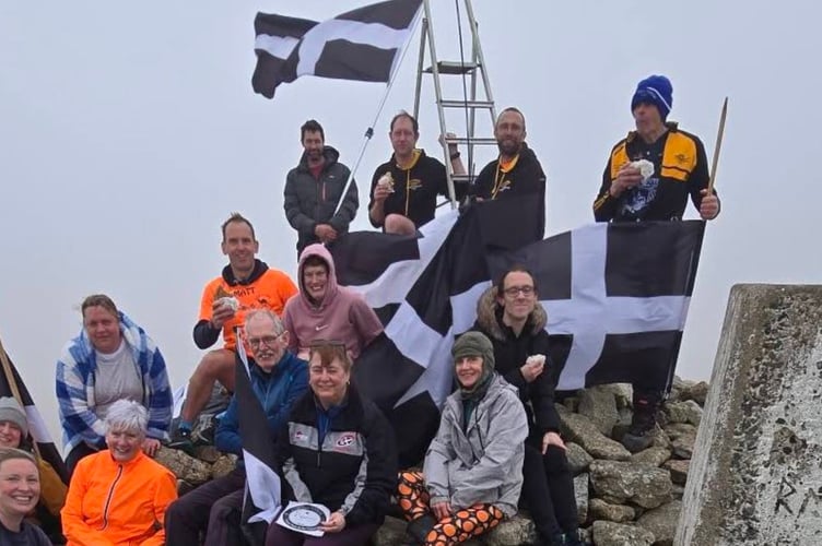 The group at the top of Brown Willy (Picture: Camelford Up and Running)