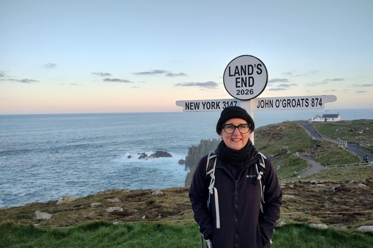 Katherine Cox from TFSW at the start of her walking challenge (Picture: TFSW)