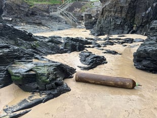 Gas cylinder found on Padstow beach