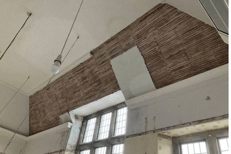 An exposed ceiling inside the Bray Institute (Picture: Cornwall Council)