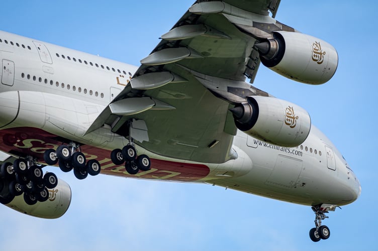 Known for its quiet, spacious cabin, the four-engine jet features amenities like showers and bars (Picture: Mike Noble)