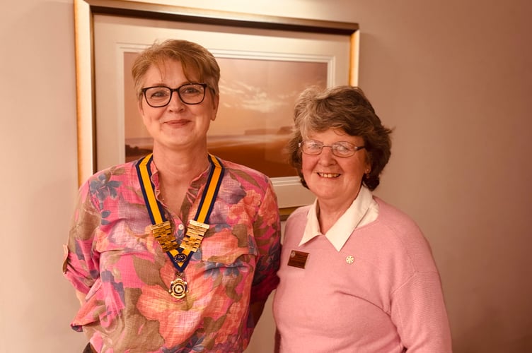 Inner Wheel Club of Launceston president Helen Bailey with Liz Williams, zone leader