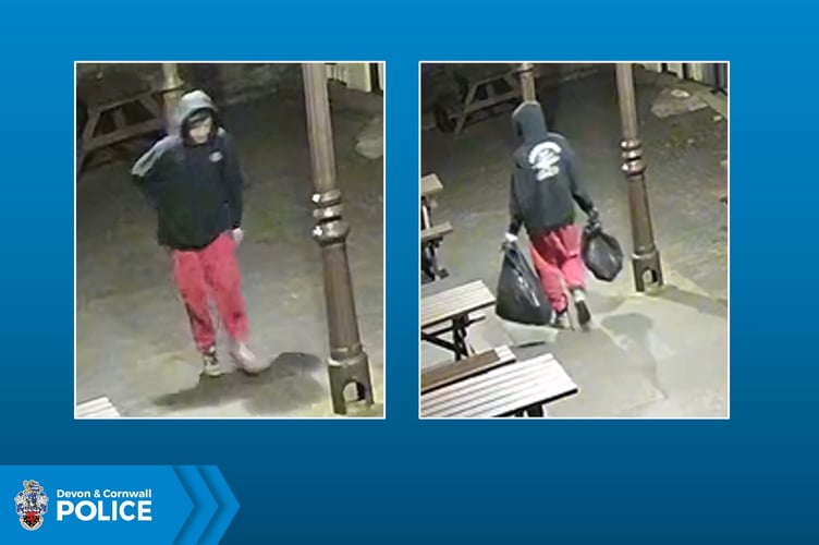 CCTV footage of a person police wish to speak to after thefts at Bodmin railway (Picture: Devon and Cornwall Police)
