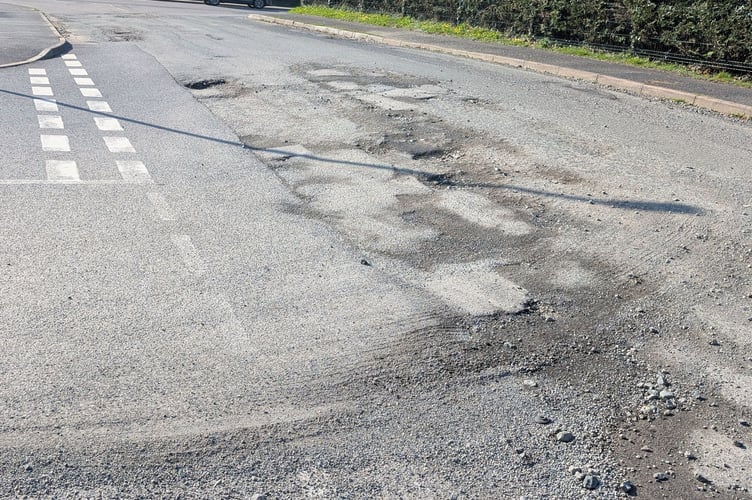 A severely degraded road surface at Midway Road in Bodmin (Picture: Aaron Greenaway)