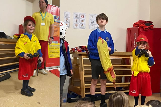 RNLI lifeguards teach pupils vital beach safety skills