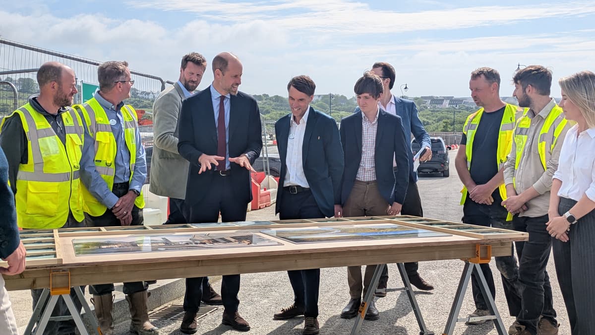 Prince William visits Nansledan to view its new high street ...
