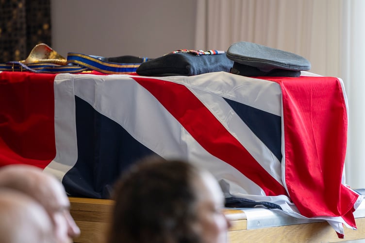 Royal Air Force St Mawgan today joined the wider community in paying tribute toAlfred âBarneyâ Barnett, a distinguished Second World War RAF veteran, whosefuneral took place at Glynn Valley Crematorium, Bodmin at 1130 hrs.Aged 104, Barney lived an extraordinary life of service. Enlisting in 1941 as an AirGunner and later commissioned in 1943, he flew 80 combat sorties over Germanyduring the Second World War. He went on to serve with the elite Pathfinder Force,responsible for marking targets ahead of the main bomber stream, before latertraining as a pilot.Following his commission, Barney served at RAF St Mawgan on four occasionsbetween late 1952 and early 1956, retiring from Service in mid-1959.Todayâs service, officiated by the Station Padre, Squadron Leader Colin OâDell, wasattended by a wide cross-section of the community, including serving personnel,veterans, and Royal Navy and Royal Air Force Air Cadets. Senior stationrepresentatives in attendance included Station Commander Wing CommanderGareth Elliott and Station Warrant Officer Warrant Officer Darrel Keane. The largeand diverse turnout reflected the deep respect held for Barney and his generation.In accordance with his wishes, and in the absence of surviving family, close friendsentrusted his medals and flying logbooks to RAF St Mawgan. His medals, hat and one of his logbooks were used to dress the coffin, ensuring a fitting and personaltribute. The Royal Air Force will preserve his legacy in line with these wishes.