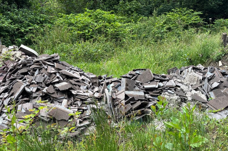 An example of some of the waste which has been dumped at the Trevoole site.