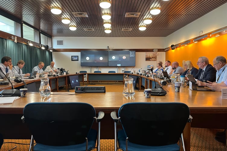 Members of the Tamar Bridge and Torpoint Ferry committee discussing the proposal to raise the Tamar Tag admin fee
