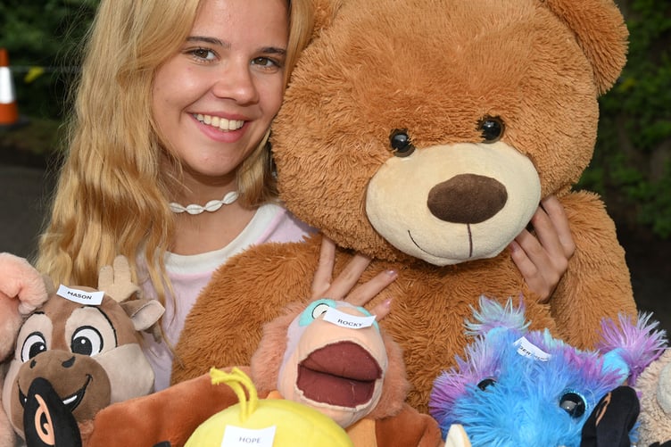 Big smiles from Frankie on the Teddy Tombola