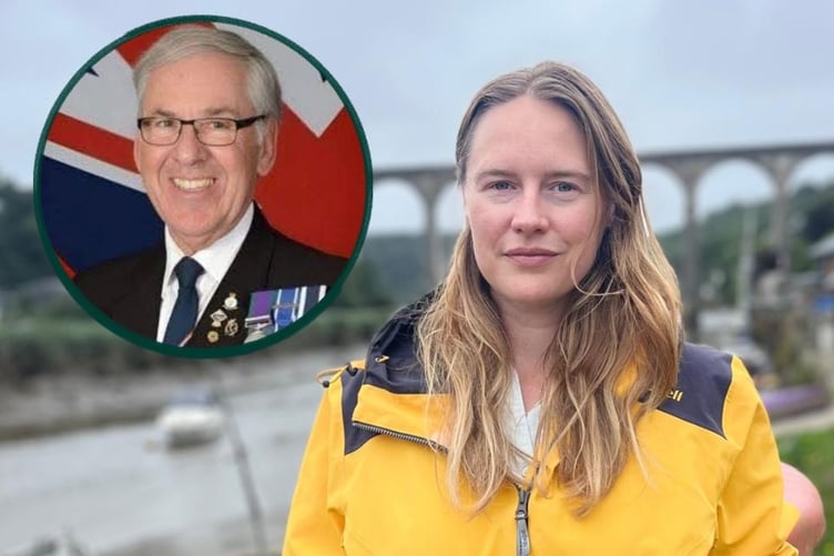 South East Cornwall MP Anna Gelderd and (inset) Terry Whitty
