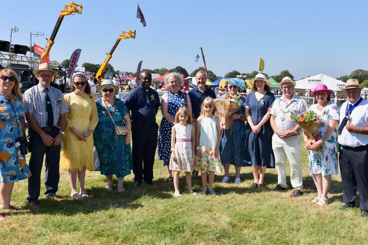 Dignitaries pose in the main ring following the official opening of the Liskeard Show (Picture: Jon Harris Photography)