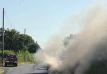Vehicle completely destroyed following car fire near Launceston
