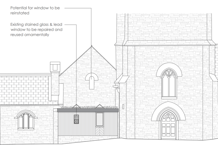 A drawing showing the proposed extension, which appears to be a timber-clad material (Picture: Cornwall Council)