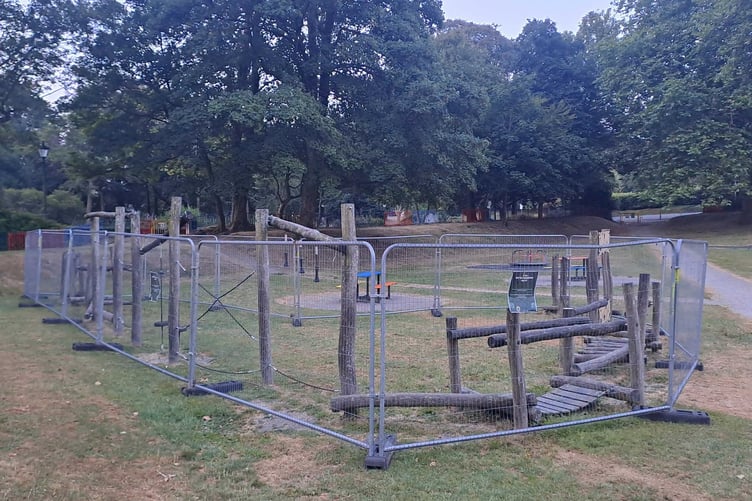 The agility trail in Bodmin's Priory Park has had to be closed. (Picture: Bodmin Town Council)